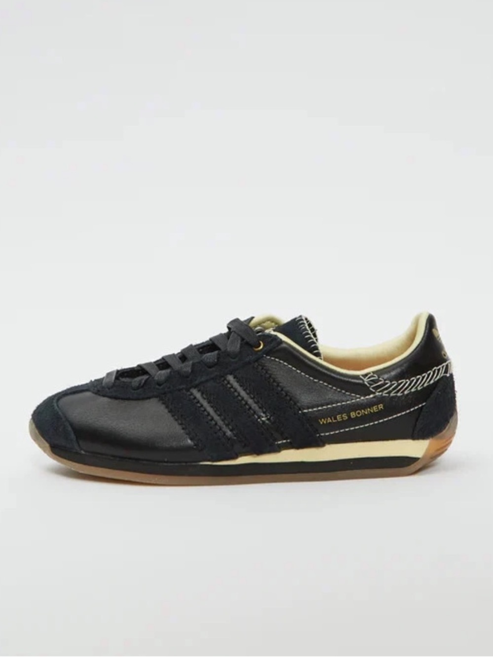 Wales Bonner Black and Cream Low-Top Sneakers
